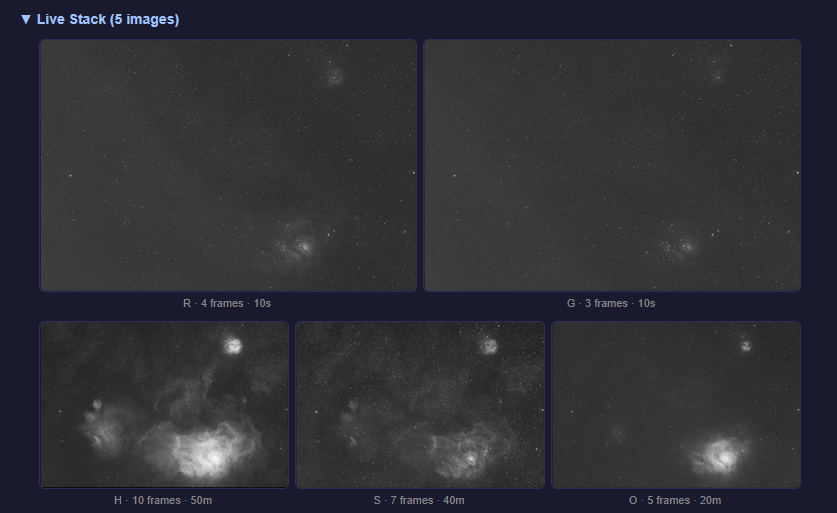 Live Stack Images in Report