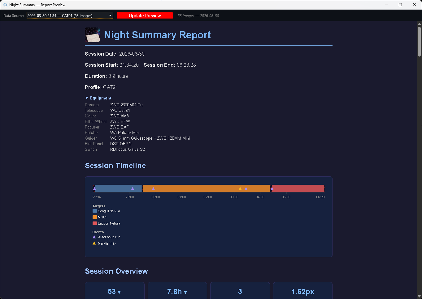 Preview Report Window